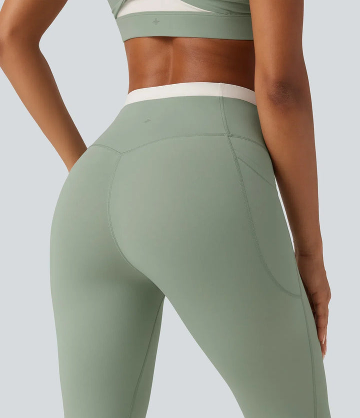 Högmidjade damleggings optimerade för löpning och gym