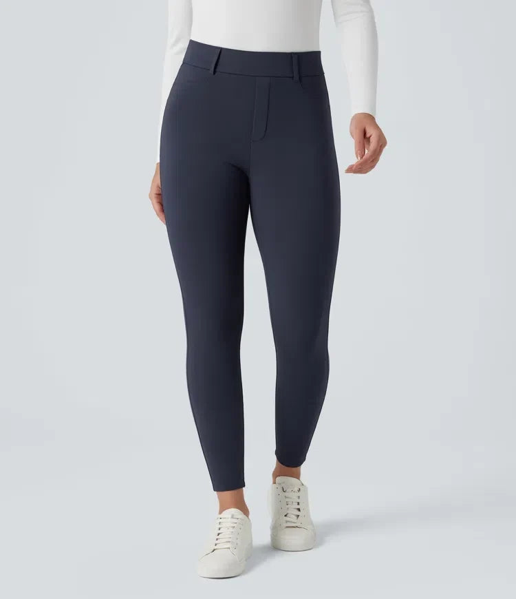 Sköna värmande leggings för dam med hög midja och ficka