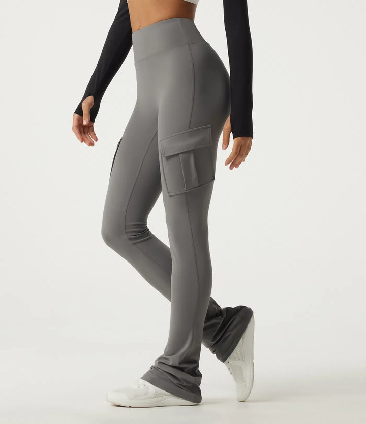 Mjuk damtriage för yoga och fitness med snygg bootcut-passform