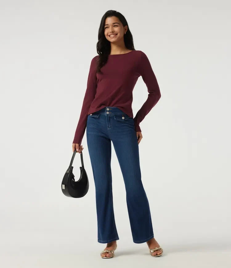 Behaglig damtröja i långärmad modell för en stilsäker vardagslook