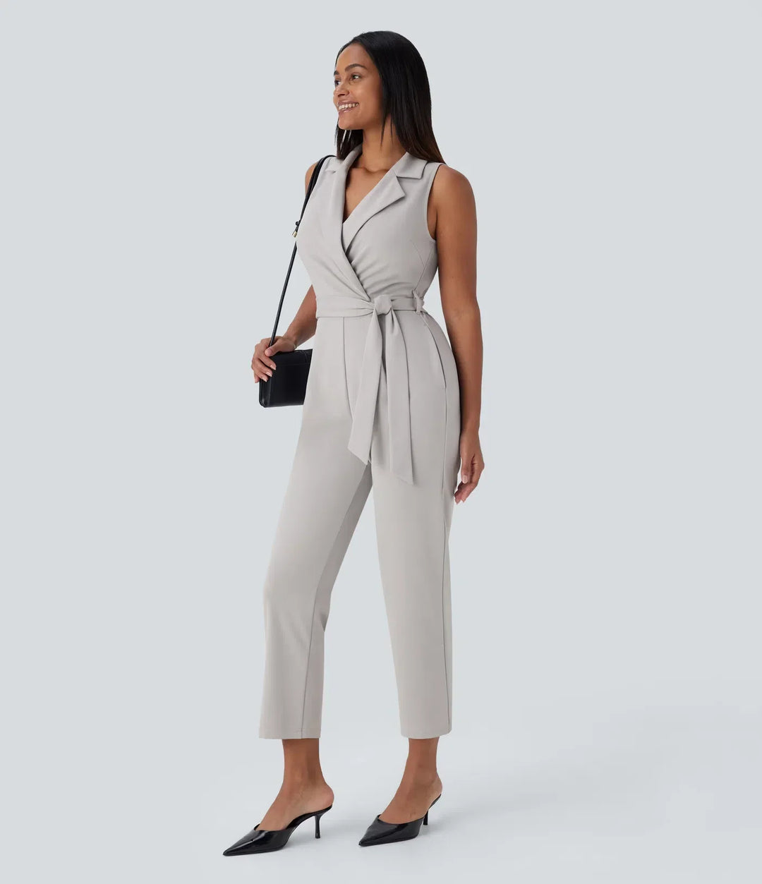 Elegant bältad jumpsuit för damkläder i modern modell