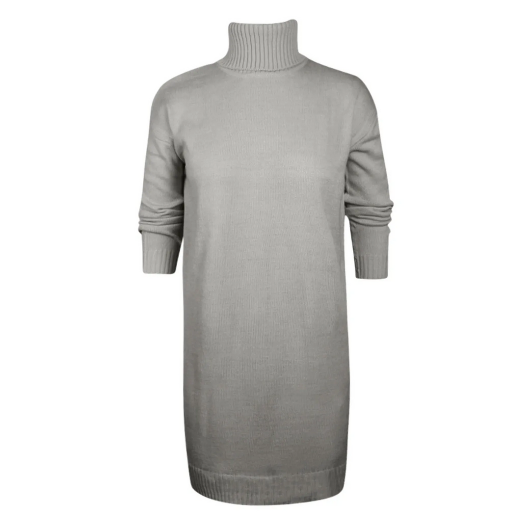 Varm och bekväm turtleneck-klänning för kyliga dagar