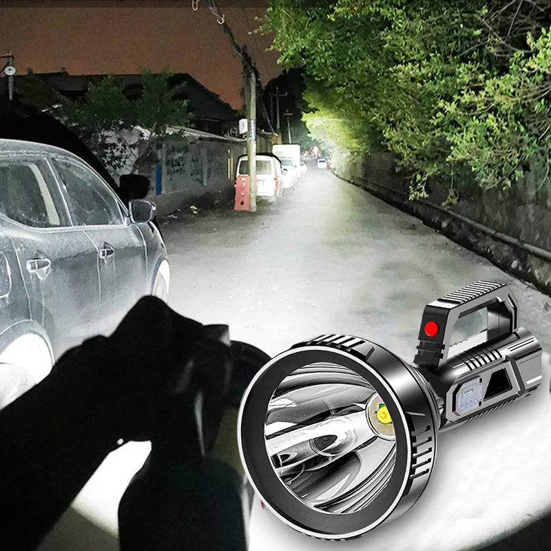 Kraftfull handhållen ficklampa och led-lampa för friluftsliv