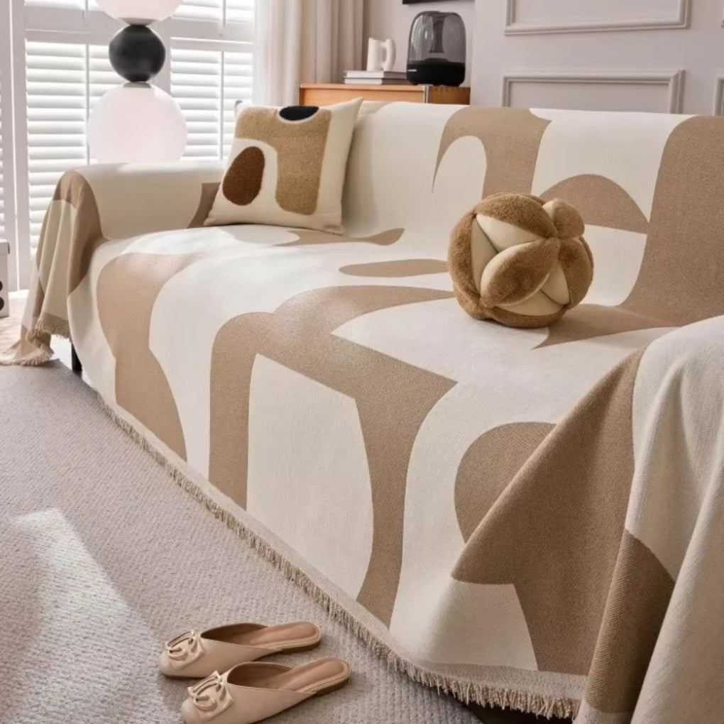 Sofffodral med stilren geometrisk mönsterdesign för soffa