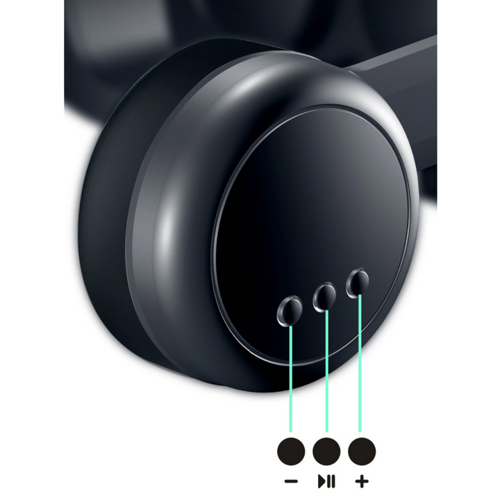 Närbild på hörlur med inbyggda kontrollknappar på VR-headset