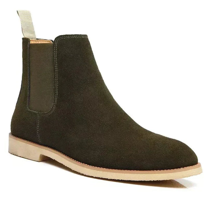 Brunt läder chelsea boots för män bekväma klassiska skor