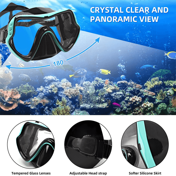 Närbild på dykmaskens munstycke och flexibla snorkel för snorkling