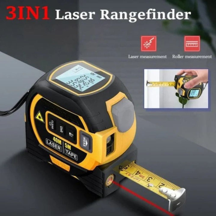 Kompakt mätverktyg och handverktyg med laserteknik för professionellt bruk