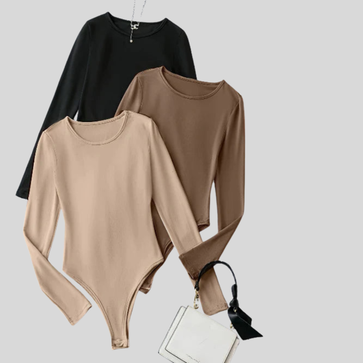 Svart långärmad bodysuit för dam från 3-pack kollektion