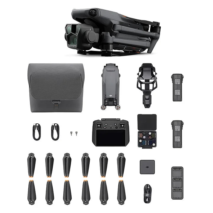 Förpackning och komplett innehåll för SkyMaster HS175D quadcopter