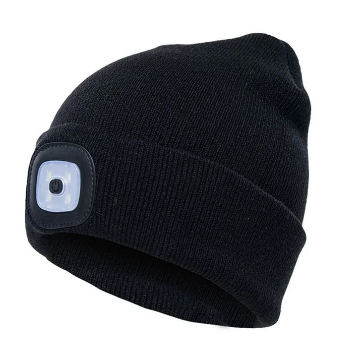 Svart LED Beanie-lampa med upplyst front