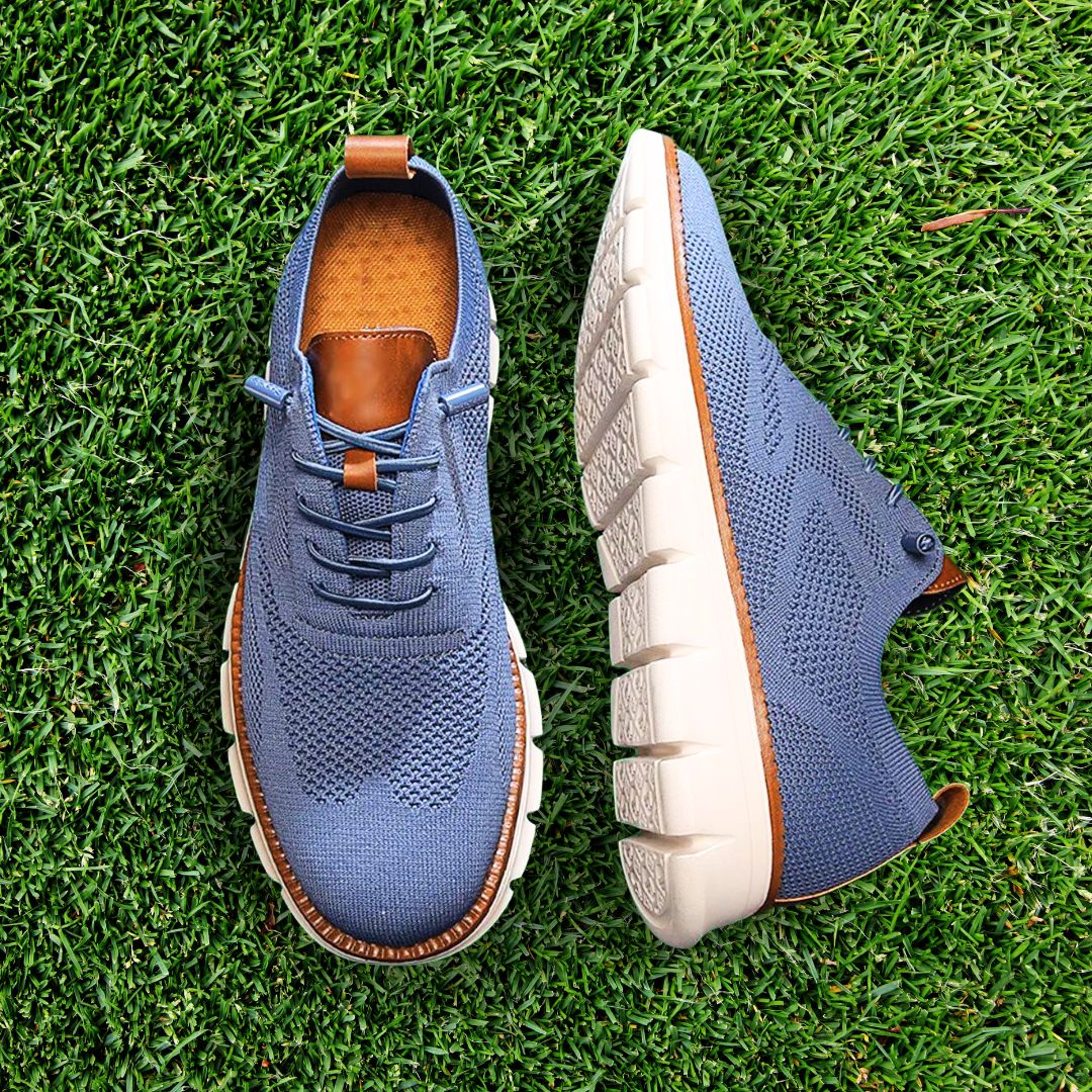 Bekväma sneakers för herr med snörning och flexibel ovandel