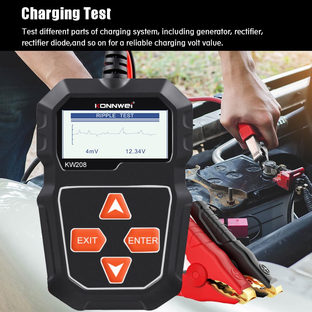 Batteritestare för bil med robusta kablar och tåliga anslutningsklämmor