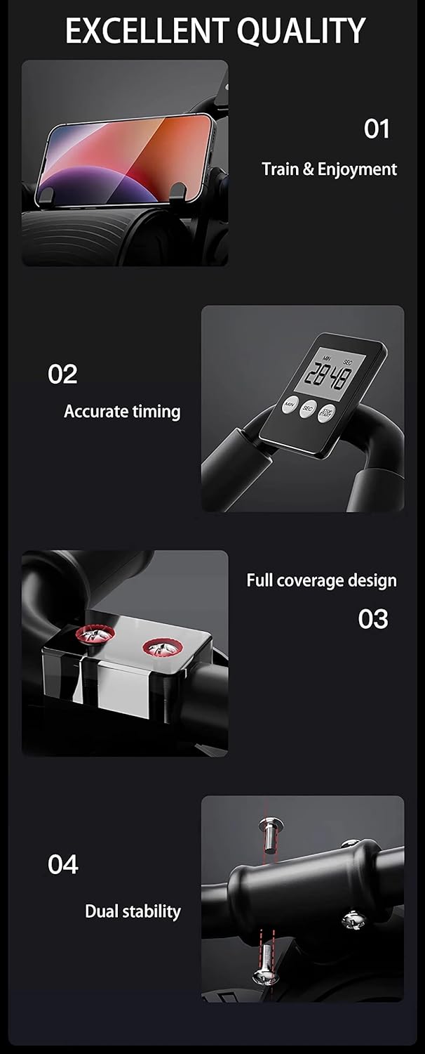 Närbilder som visar funktioner som timer och stabiliserande konstruktion