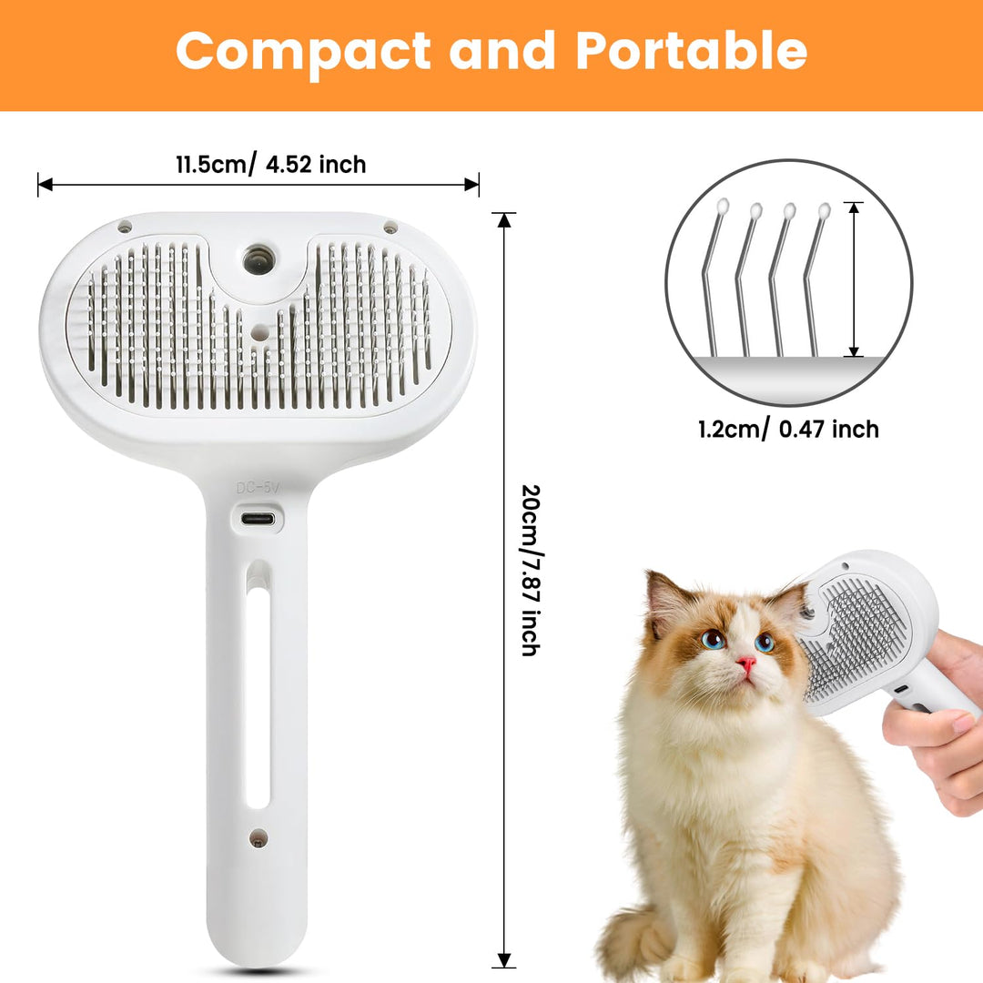 Kattborste och hundborste med ångfunktion för skonsam grooming