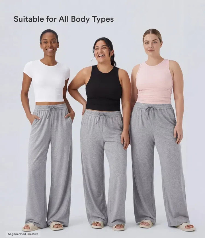 Beige baggy byxor dam för en avslappnad och modern vardagslook