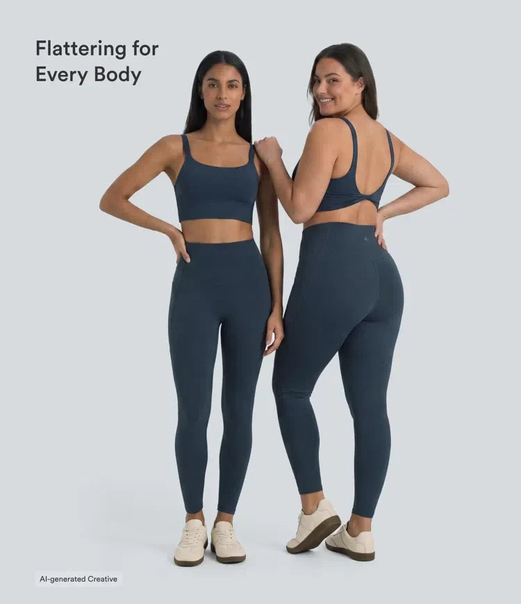 Bekväma sportleggings med hög midja och funktionella sidofickor