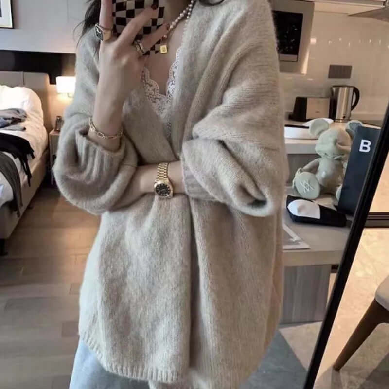 Varm & Mysig Stickad Cardigan för Damer
