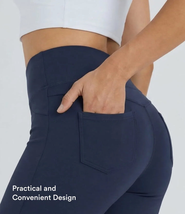 Mjuka och stretchiga yogaleggings dam med utsvängda ben