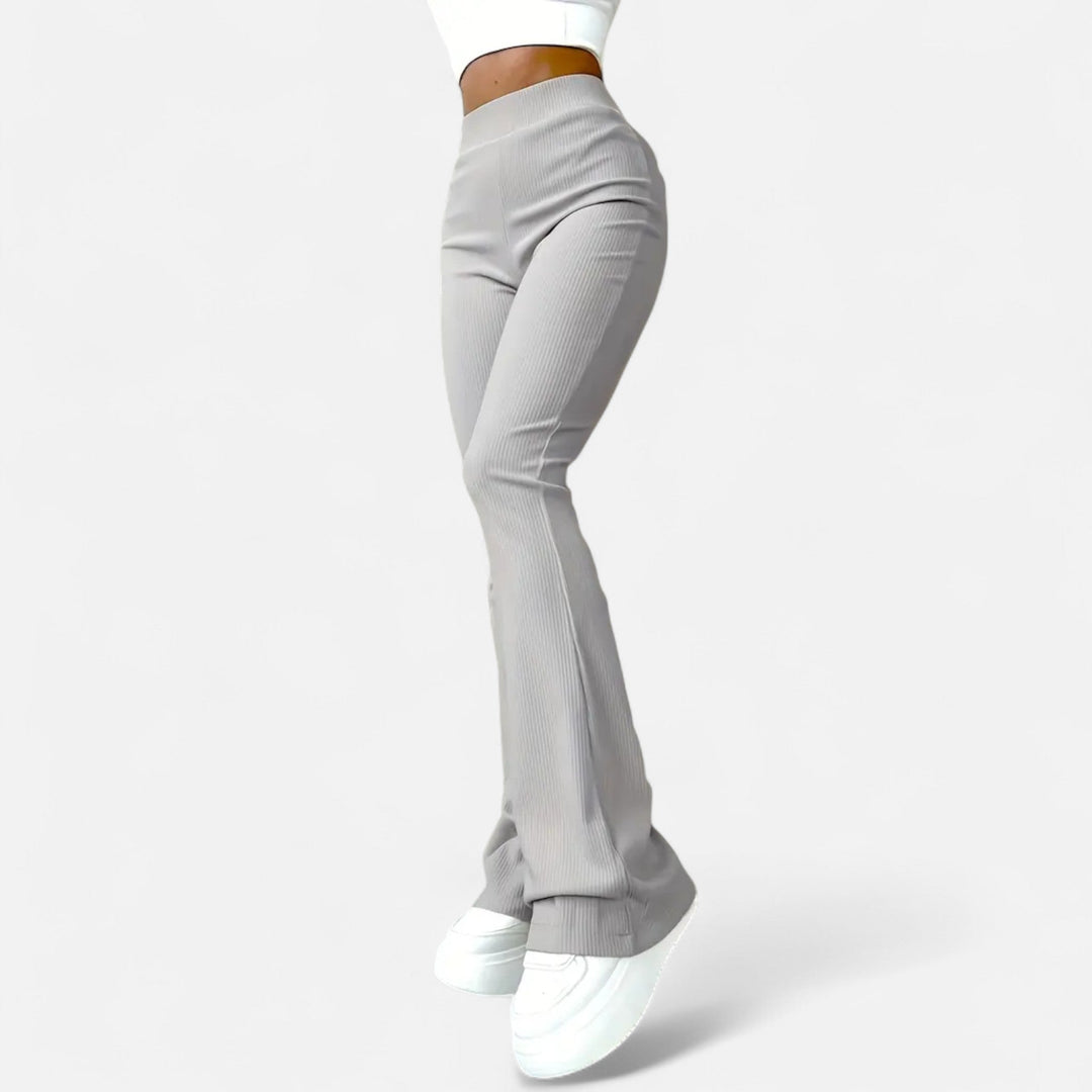Snygga och bekväma ribbade slim leg leggings för dam med hög midja