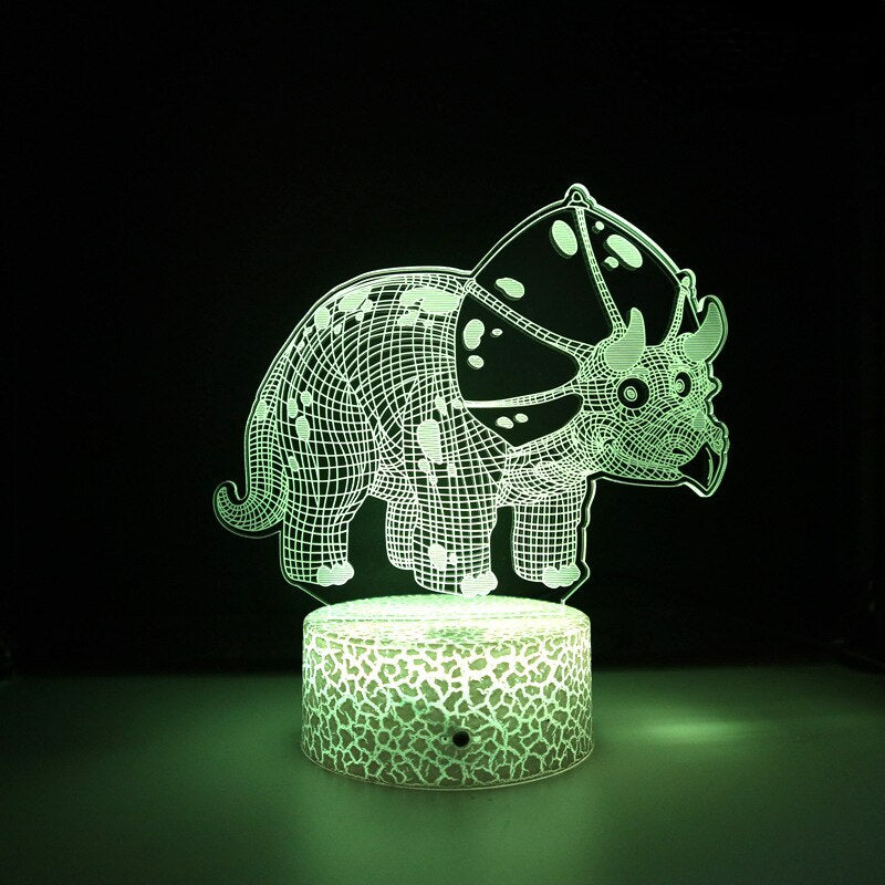 Dinosaurie LED-lampa som lyser i grönt sken, idealisk present till barn