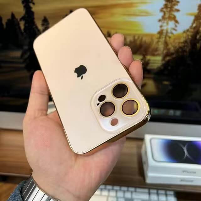 Elektropläterat Matt Akryl Glas iPhone Skyddsfodral