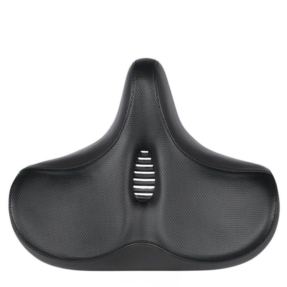 Extra stor svart cykelsadel med ventilationshål