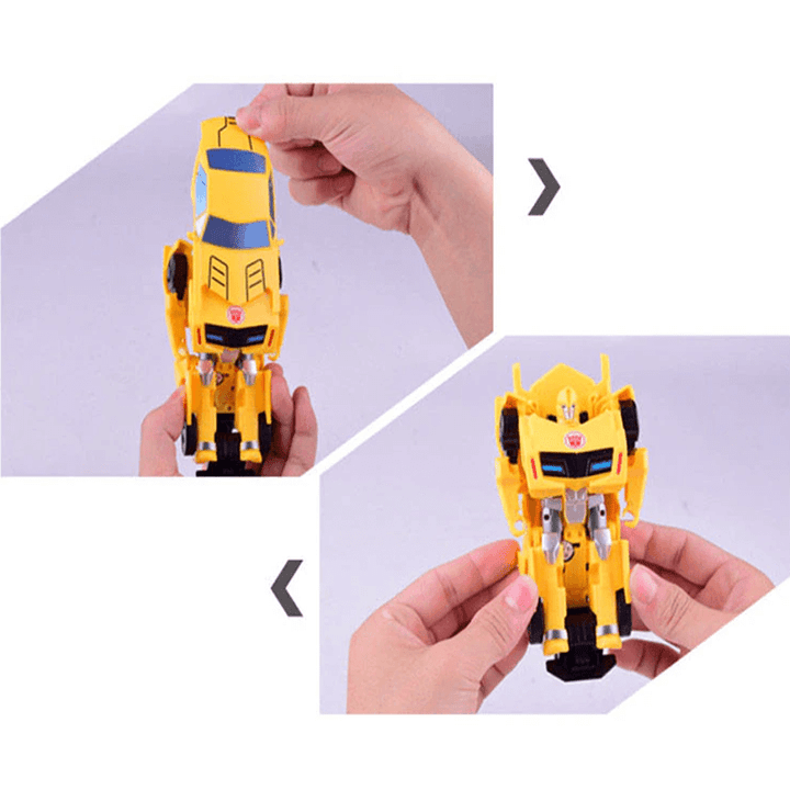 Actionfigur leksak i dynamisk pose från transformering robotbil serie