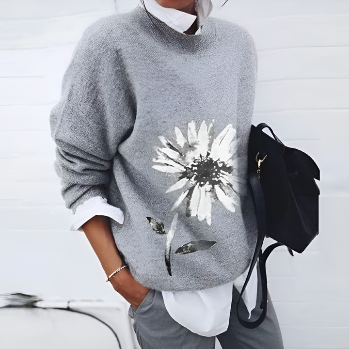 Stilren damtröja med mönster för höstmode och vinterkläder