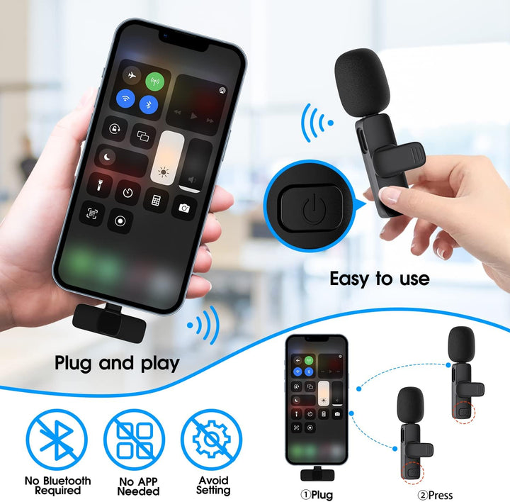 Användning av trådlös mikrofon med iPhone och plug-and-play funktion