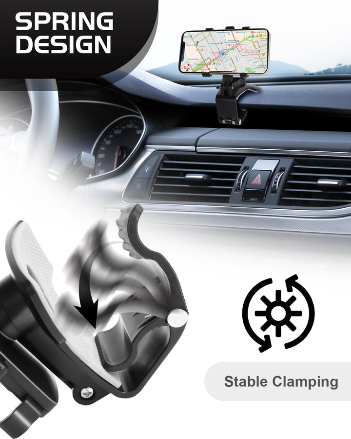 Handsfree biltelefonhållare som visar stående telefon