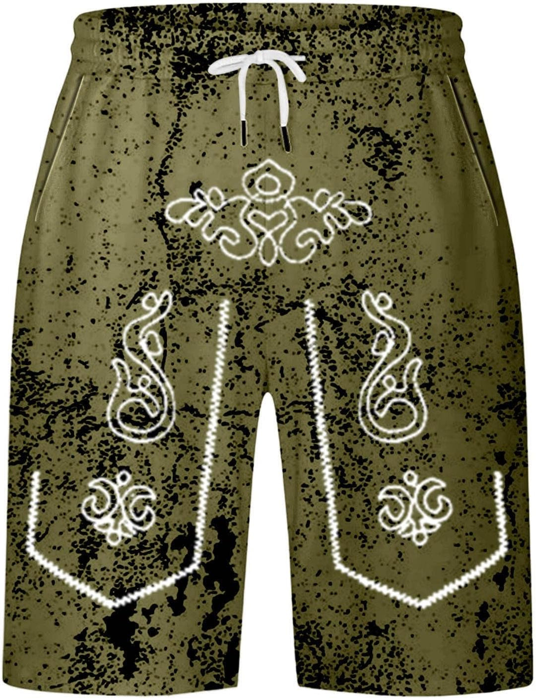 Herrshorts för Oktoberfest med unikt tryck i vintagestil
