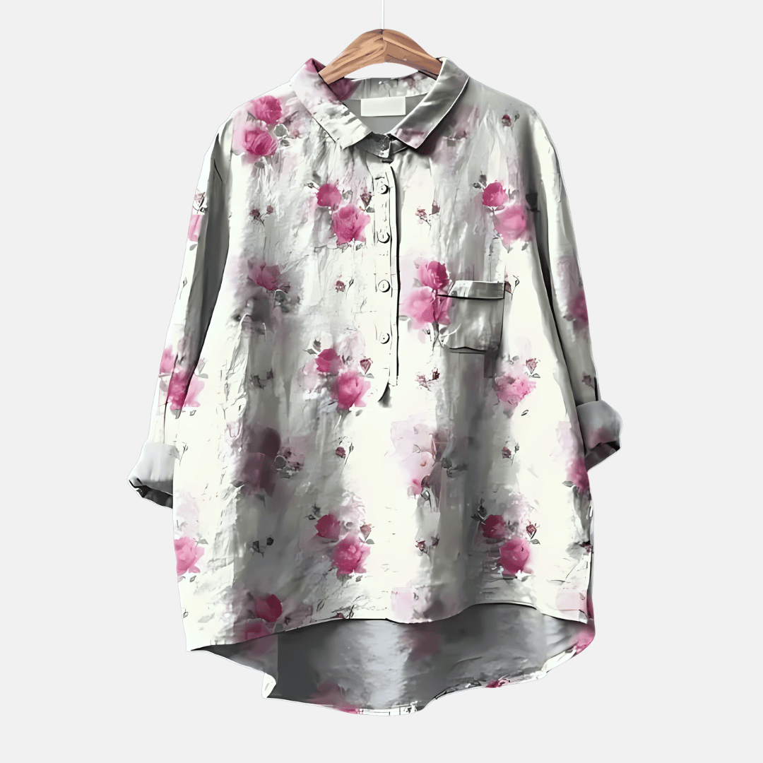Hängande damblus med rosa rosor och knäppning