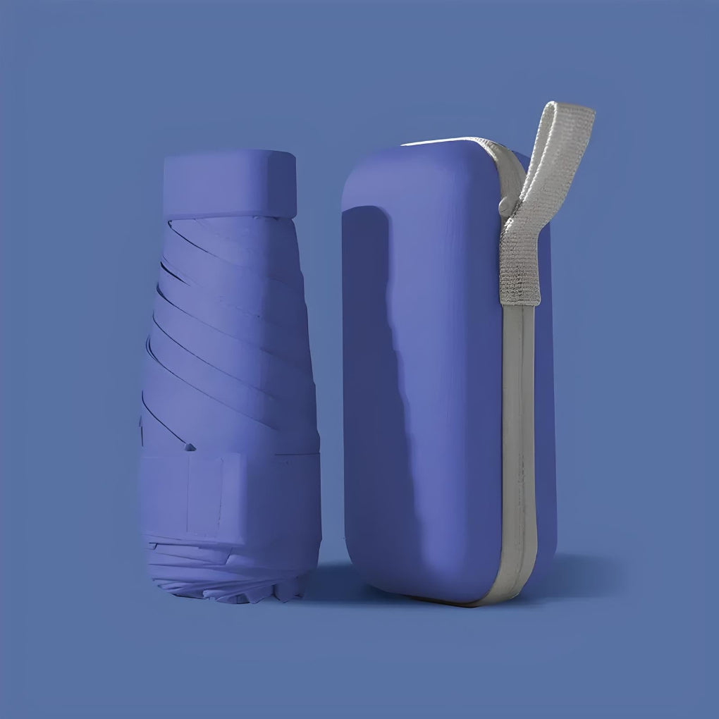 Stabilt skaft och handtag på det svarta sol- och regnparaplyet