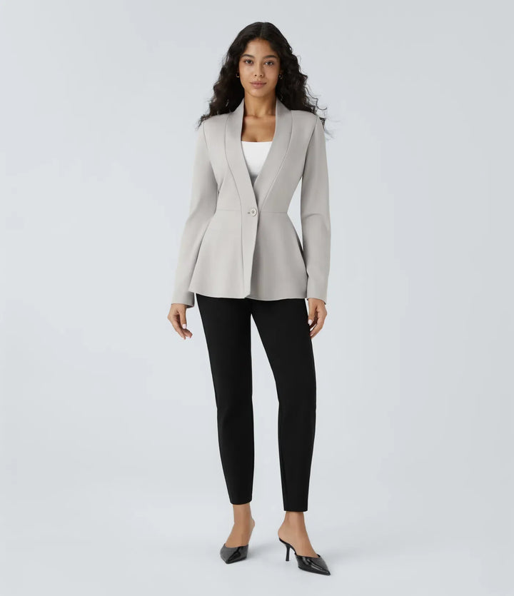 Klassisk och moderiktig peplum arbetsjacka för kvinnor