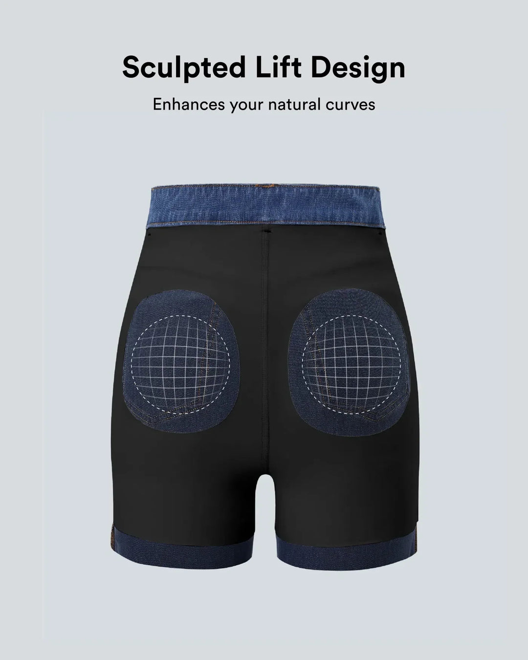 Sömmar och passform på baksidan av skulpterande jeans