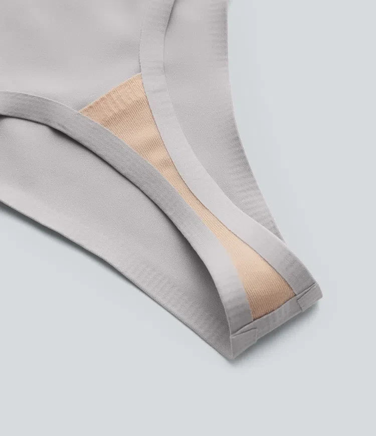 Svart damunderkläder stringtrosa i sömlös design och hög midja