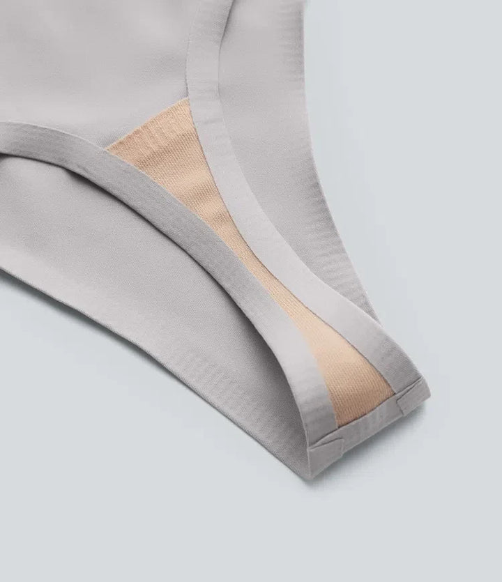 Svart damunderkläder stringtrosa i sömlös design och hög midja