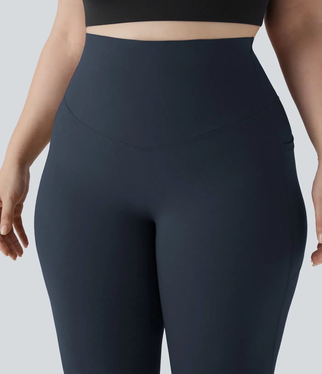 Snygga svarta yogabyxor med hög midja och skön kompression