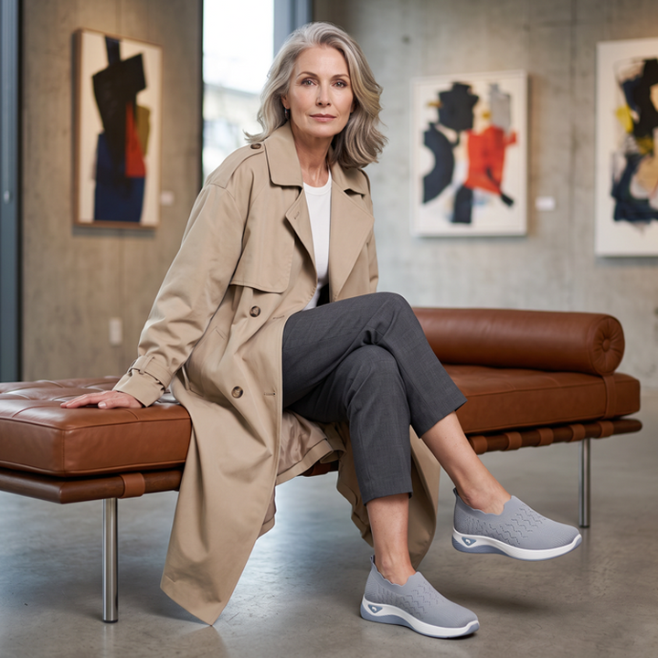 Ovanifrån-vy av dam sneakers Catherine med snörning och ergonomisk passform