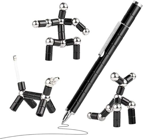 Närbild på spetsen av den magnetiska fidget pennan med stylus funktion.