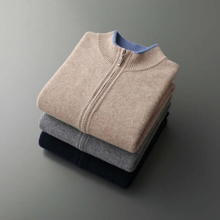 Herr Zip-Up Jacka i Premium - Lyxig Värme och Stil