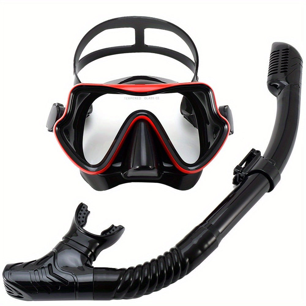Smidigt snorkelset med läckagefri dykmask i härdat glas