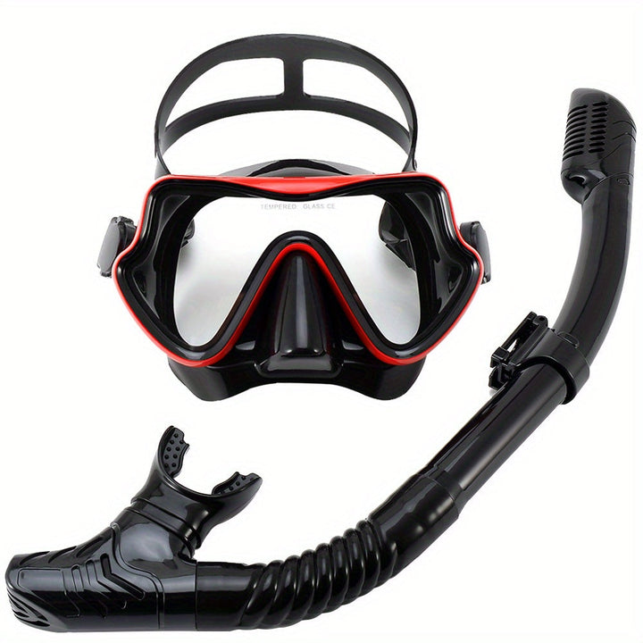 Smidigt snorkelset med läckagefri dykmask i härdat glas