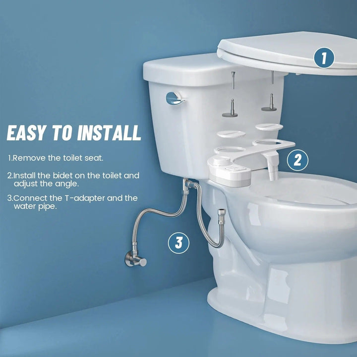 Toalettbidet tillägg för skonsam hygien och vattendusch