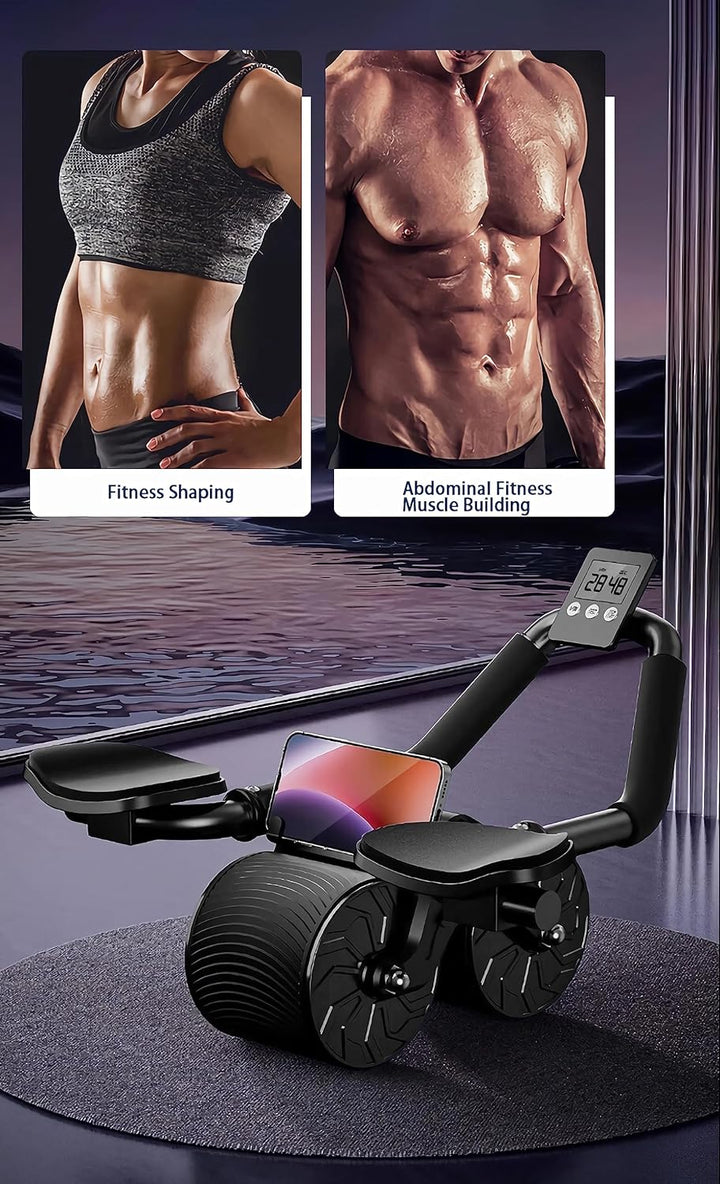 Ergonomiskt maghjul med digital timer för säker och effektiv kärnträning