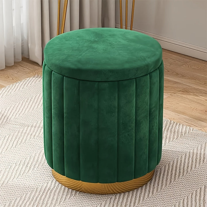 Grön förvaringspuff med mjuk textur och elegant finish