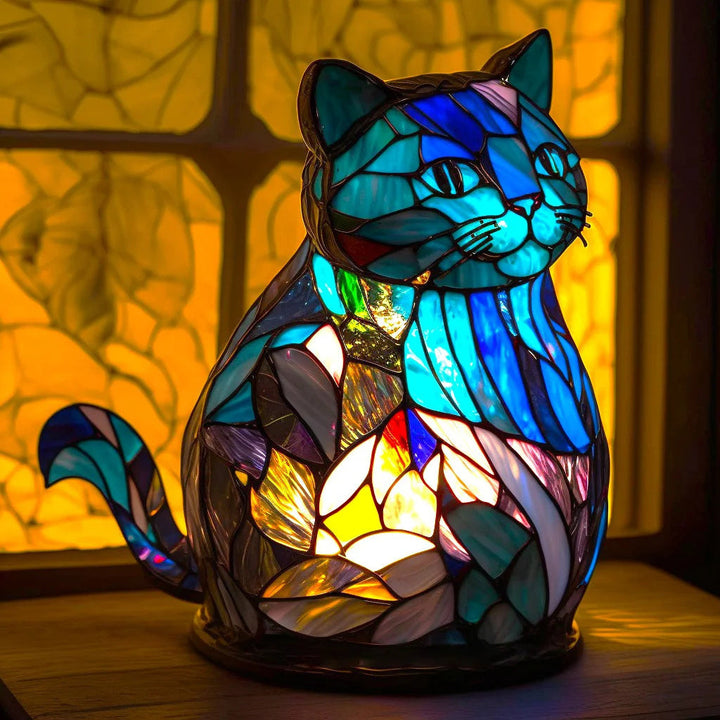 Konstnärlig glasdekoration och bordslampa i handgjord design för hemmet
