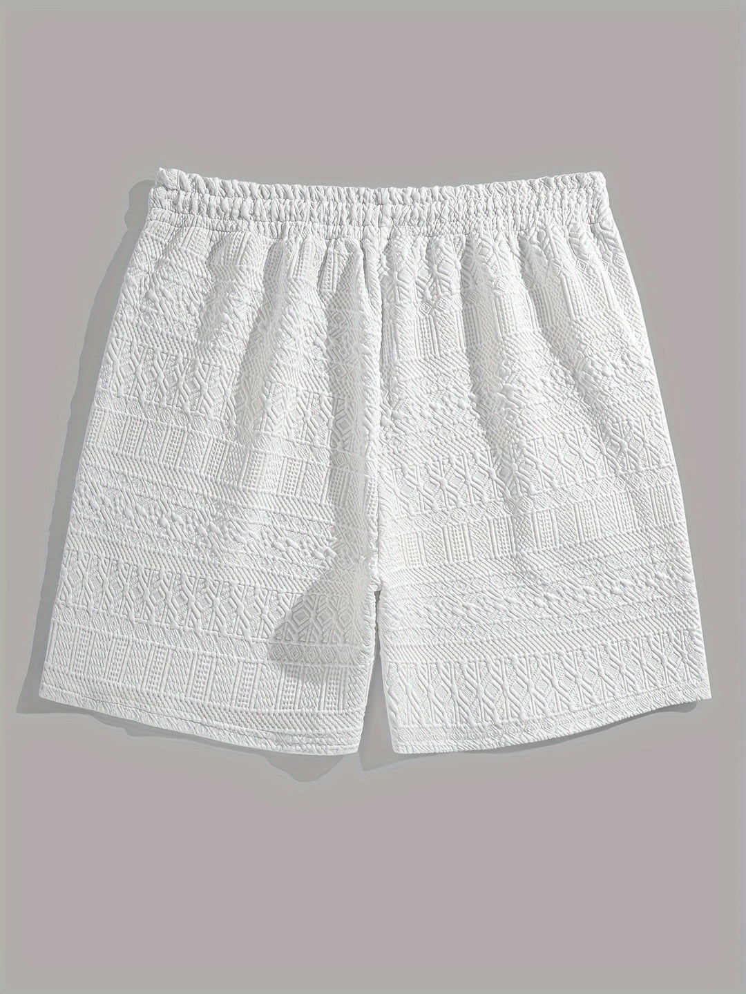 Vita sommarshorts för herrar med texturerat mönster