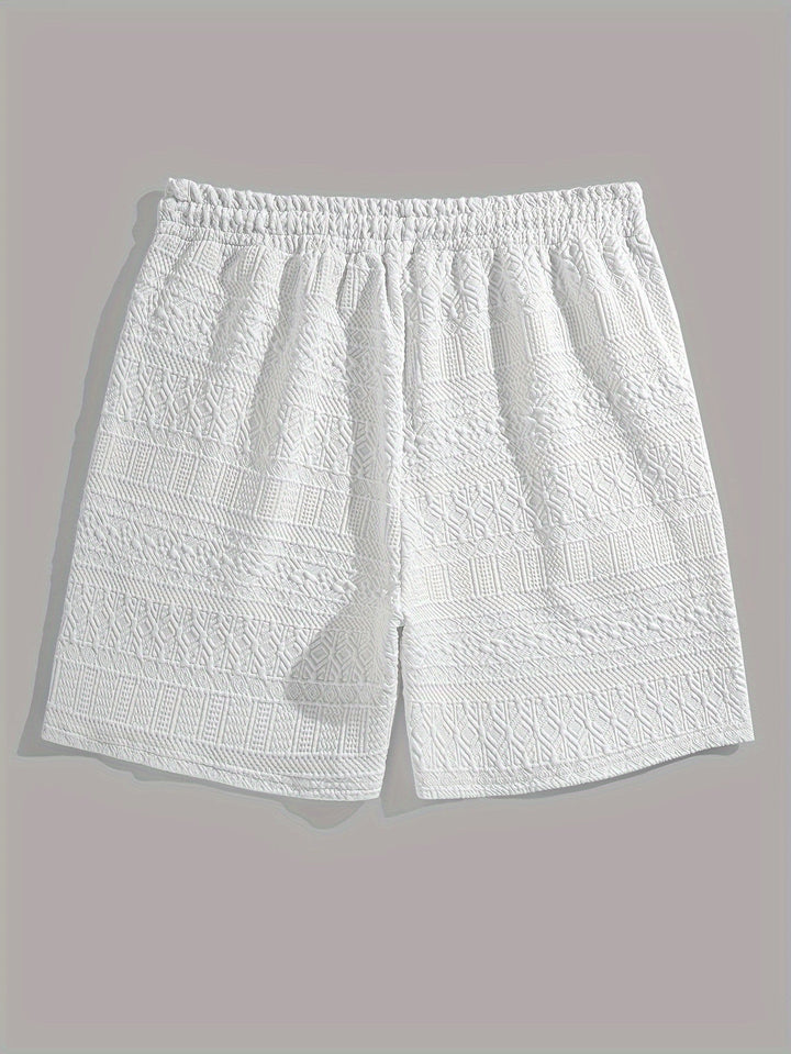 Vita sommarshorts för herrar med texturerat mönster